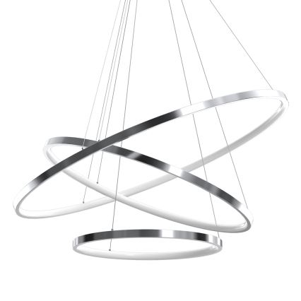 Candeeiro suspenso LED HOOP LED/93W/230V diâmetro 80 cm 4000K cromado brilhante