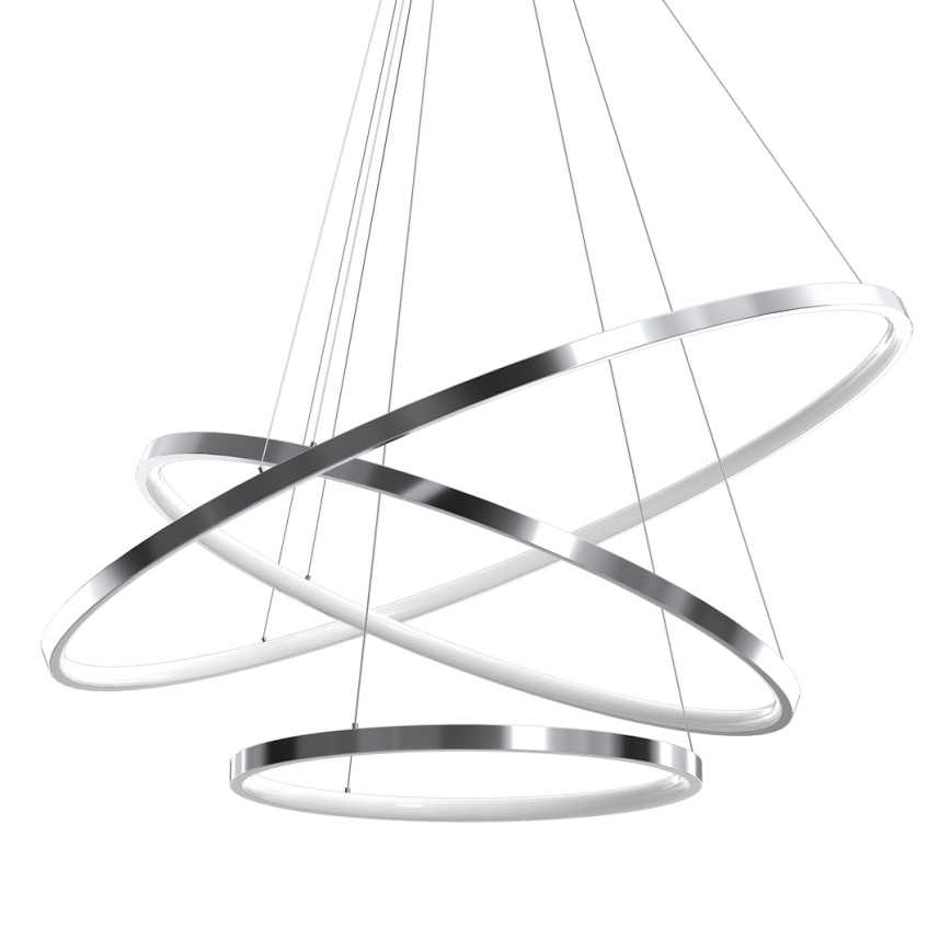 Candeeiro suspenso LED HOOP LED/93W/230V diâmetro 80 cm 4000K cromado brilhante