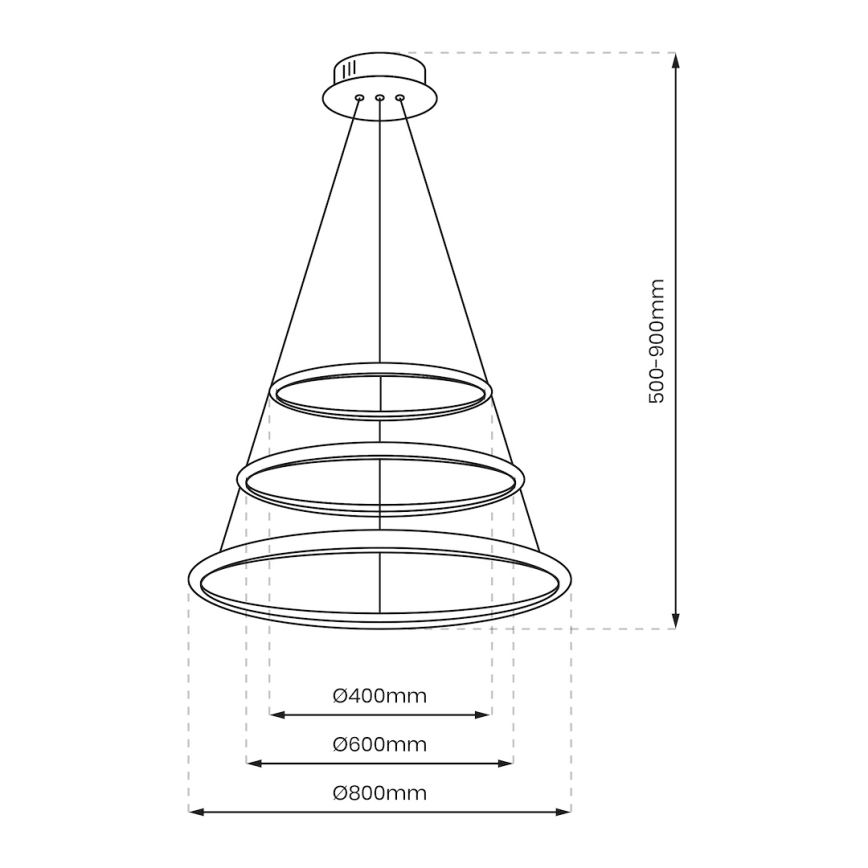 Candeeiro suspenso LED HOOP LED/93W/230V diâmetro 80 cm 4000K cromado brilhante