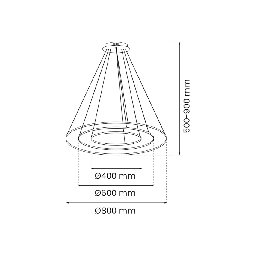 Candeeiro suspenso LED HOOP LED/93W/230V diâmetro 80 cm 4000K preto