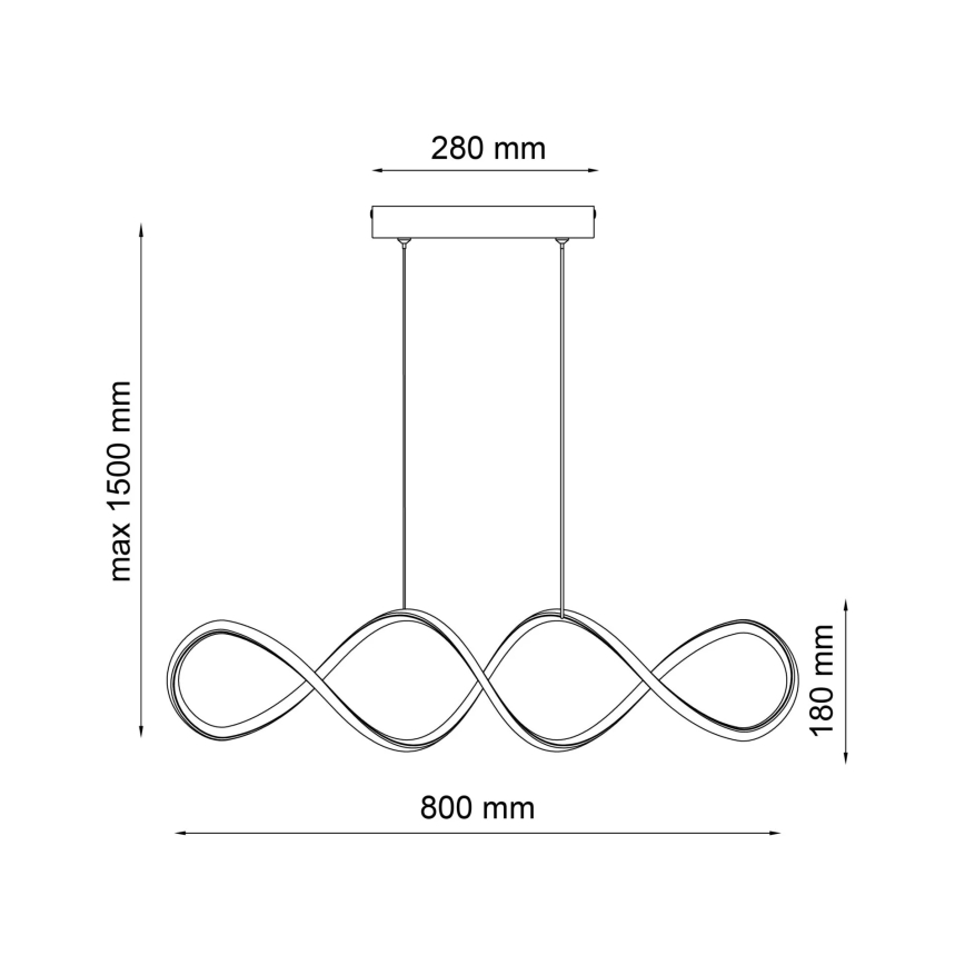 Candeeiro suspenso LED INFINITO LED/34W/230V preto