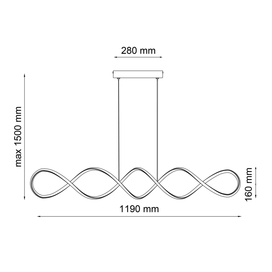 Candeeiro suspenso LED INFINITO LED/43W/230V preto