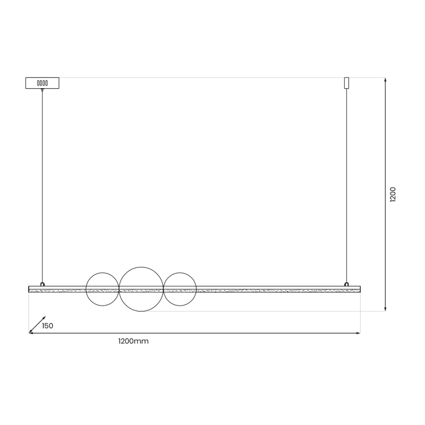 Candeeiro suspenso LED KUGEL LED/30W/230V preto