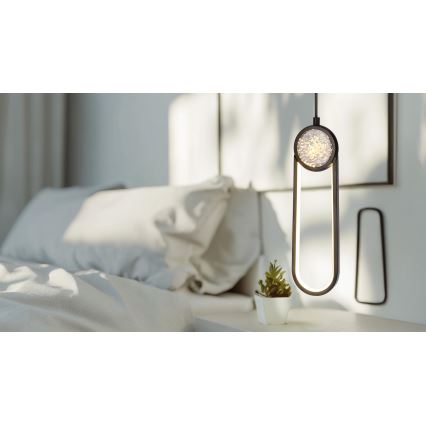 Candeeiro suspenso LED LACRIMA LED/15W/230V 3000K preto