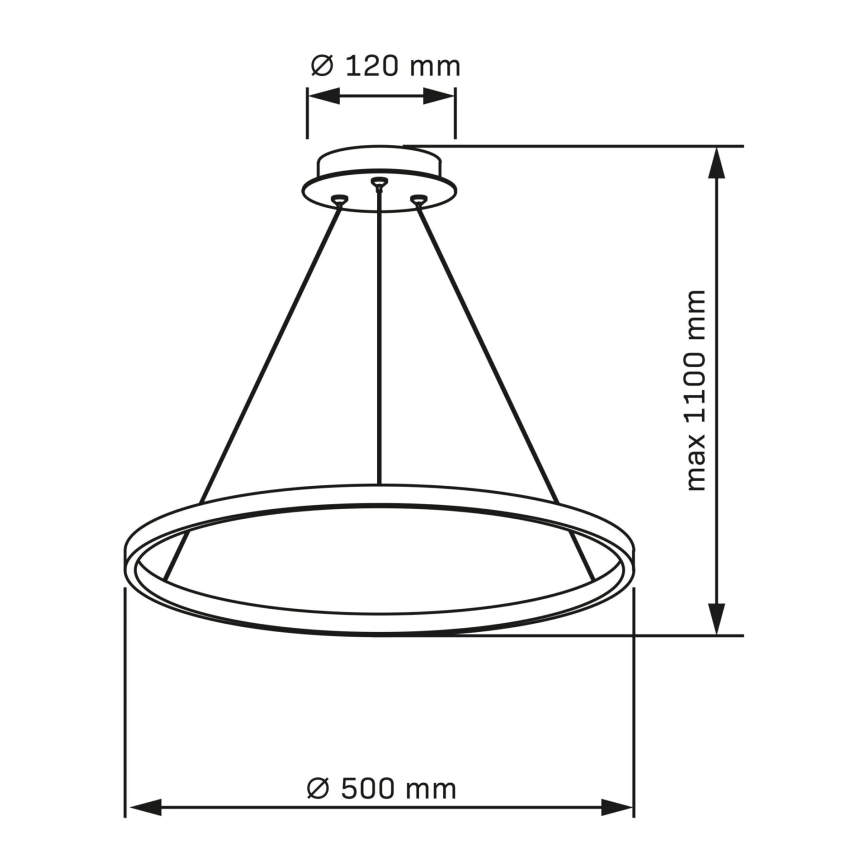Candeeiro suspenso LED LEA LED/20W/230V 4000K diâmetro 50 cm preto