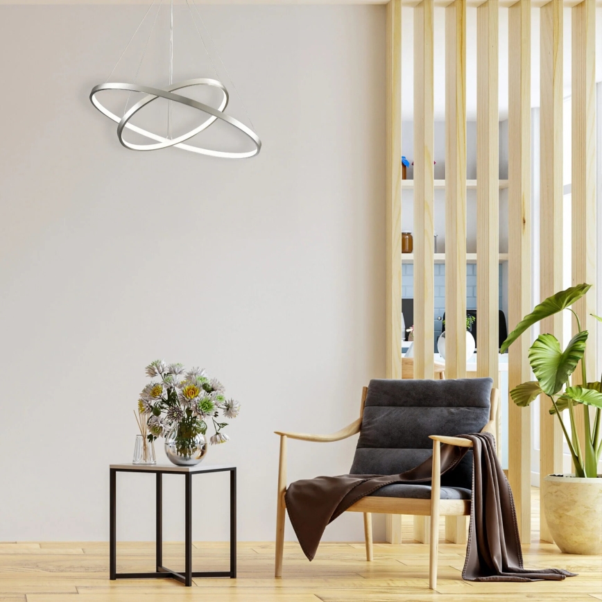 Candeeiro suspenso LED LEA LED/35W/230V 4000K diâmetro 60 cm cromado mate