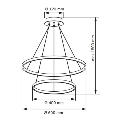 Candeeiro suspenso LED LEA LED/35W/230V 4000K diâmetro 60 cm dourado