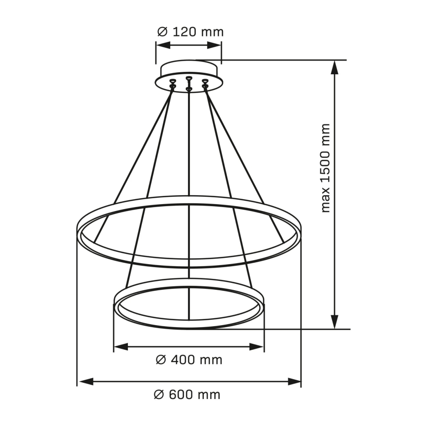 Candeeiro suspenso LED LEA LED/35W/230V 4000K diâmetro 60 cm dourado