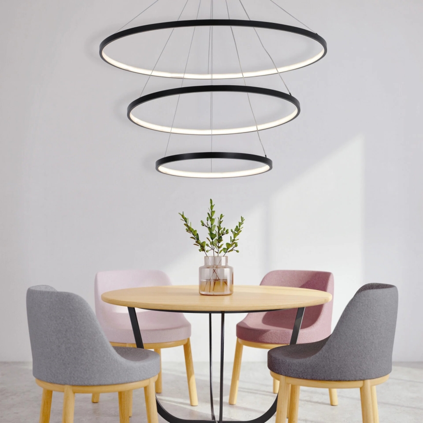 Candeeiro suspenso LED LEA LED/60W/230V 4000K diâmetro 80 cm preto