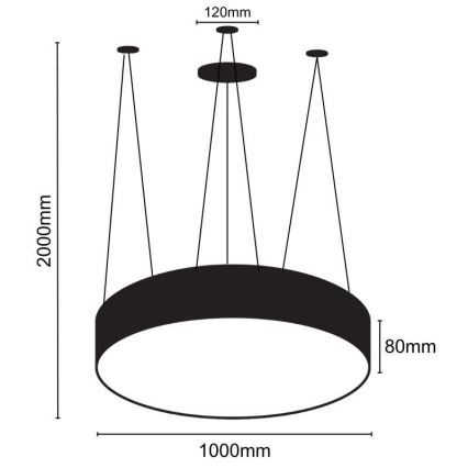 Candeeiro suspenso LED LED/100W/230V 4000K diâmetro 100 cm