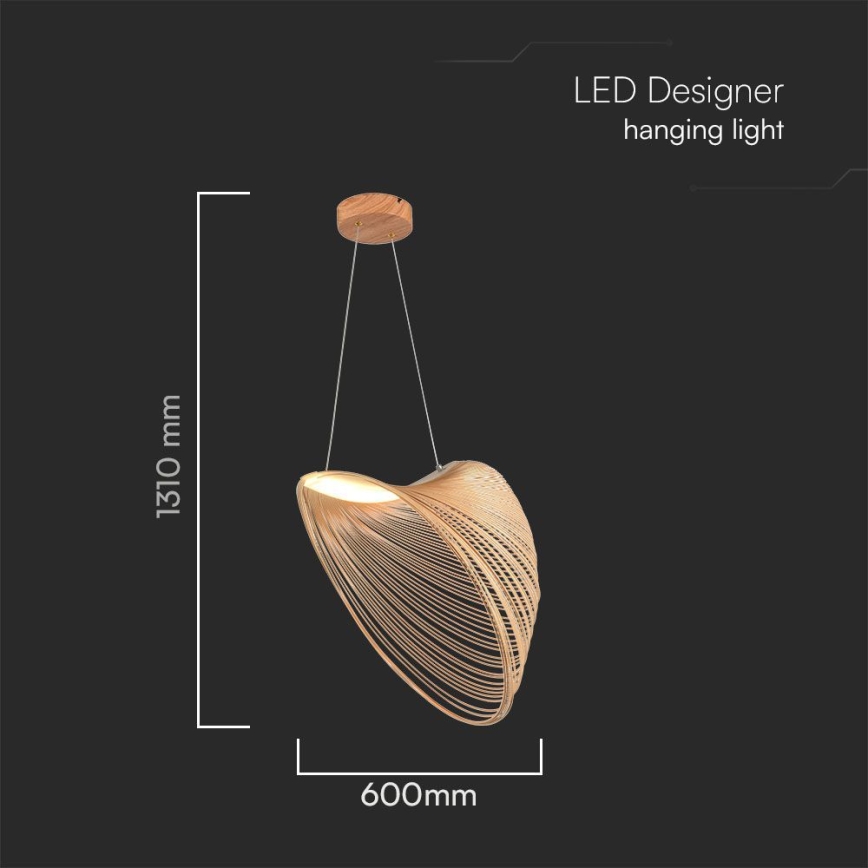 Candeeiro suspenso LED LED/10W/230V 3000K bege