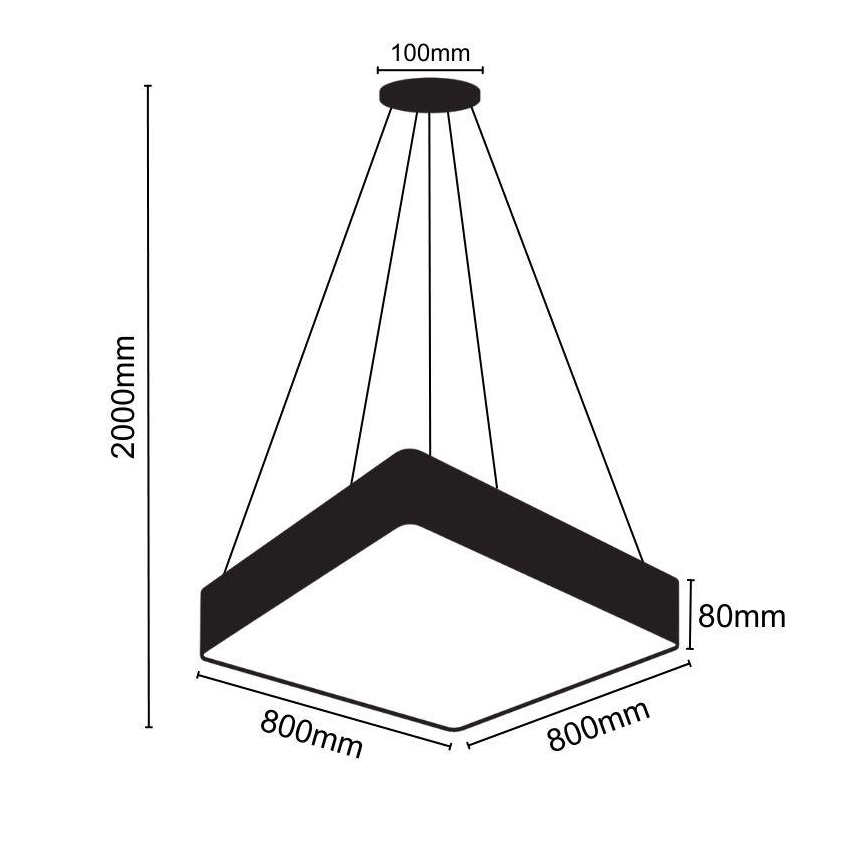 Candeeiro suspenso LED LED/110W/230V 4000K 80x80 cm