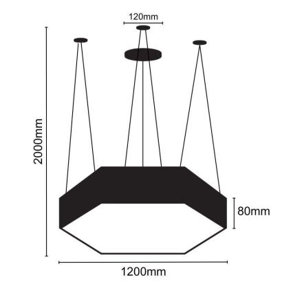 Candeeiro suspenso LED LED/120W/230V 4000K diâmetro 120 cm