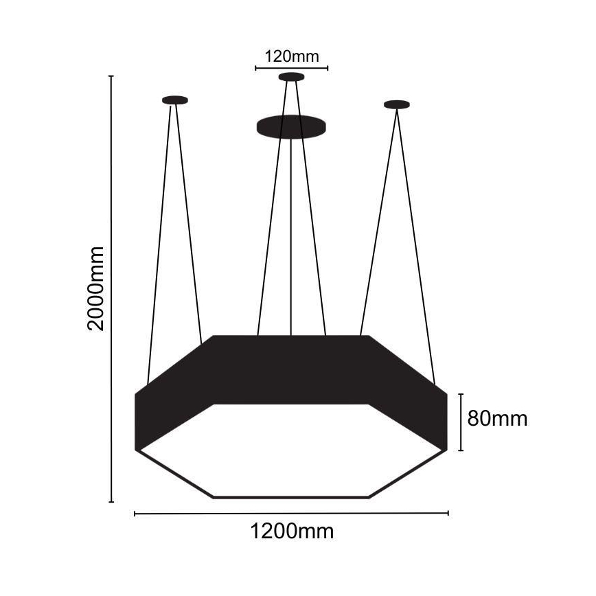 Candeeiro suspenso LED LED/120W/230V 4000K diâmetro 120 cm