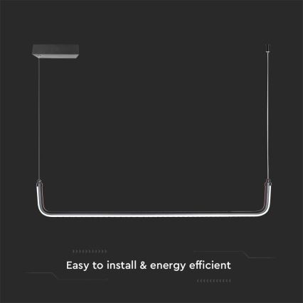 Candeeiro suspenso LED LED/12W/230V 4000K 90 cm preto