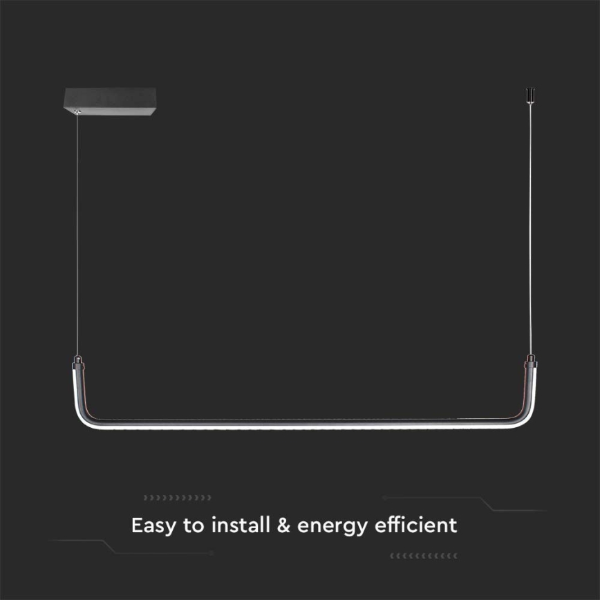 Candeeiro suspenso LED LED/12W/230V 4000K 90 cm preto