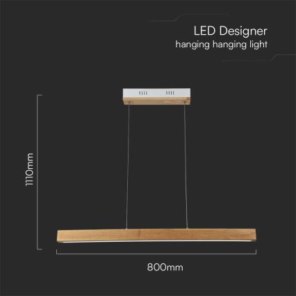 Candeeiro suspenso LED LED/12W/230V 4000K castanho