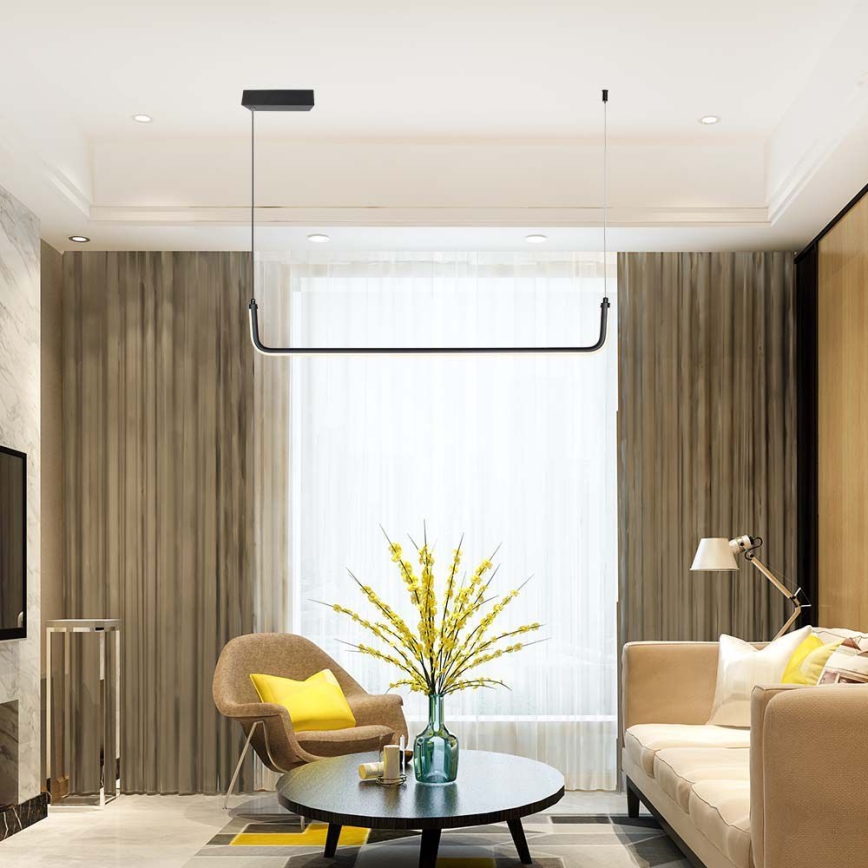 Candeeiro suspenso LED LED/12W/230V 4000K preto