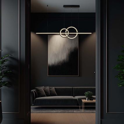 Candeeiro suspenso LED LED/15W/230V 4000K 80 cm preto