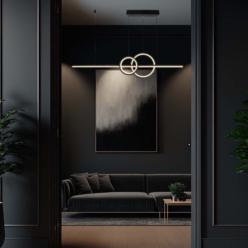 Candeeiro suspenso LED LED/15W/230V 4000K 80 cm preto