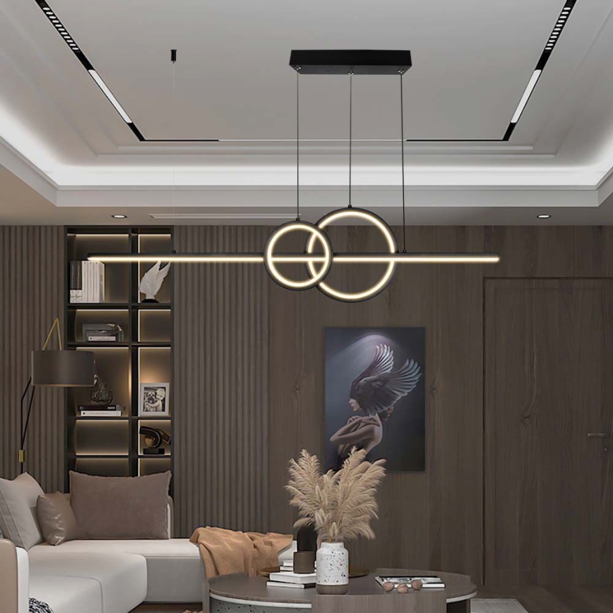 Candeeiro suspenso LED LED/15W/230V 4000K preto