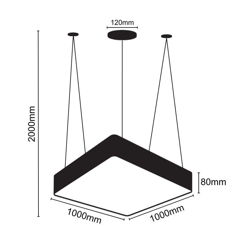 Candeeiro suspenso LED LED/170W/230V 4000K 100x100 cm