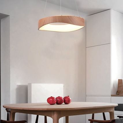 Candeeiro suspenso LED LED/18W/230V 3000K ø 40 cm castanho