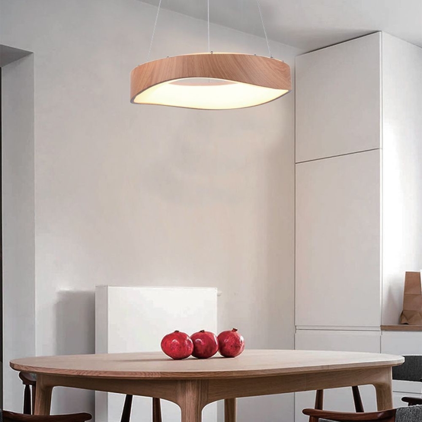 Candeeiro suspenso LED LED/18W/230V 3000K ø 40 cm castanho
