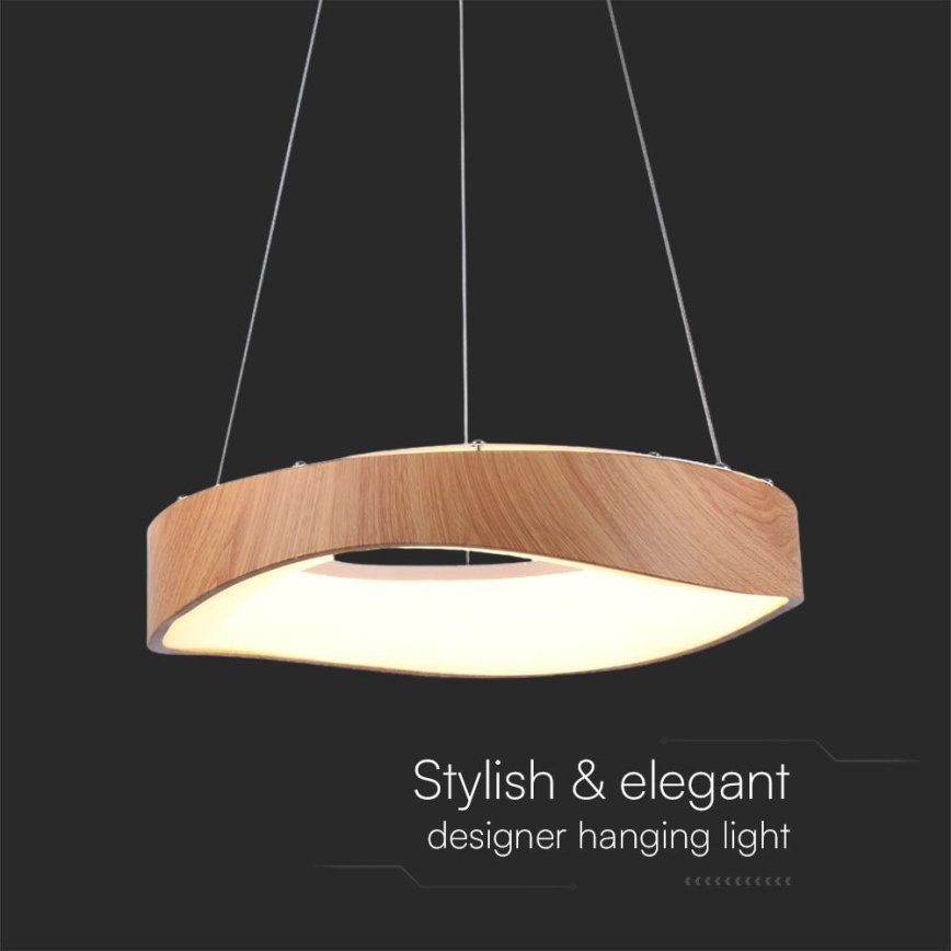 Candeeiro suspenso LED LED/18W/230V 3000K ø 40 cm castanho