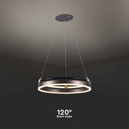 Candeeiro suspenso LED LED/20W/230V 3000K diâmetro 42 cm castanho