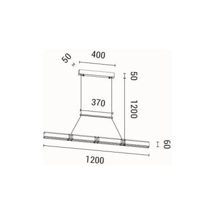 Candeeiro suspenso LED LED/21W/230V 3000K 45x120 cm