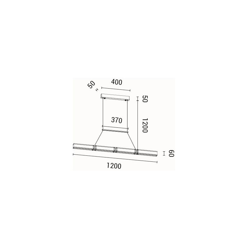 Candeeiro suspenso LED LED/21W/230V 3000K 45x120 cm