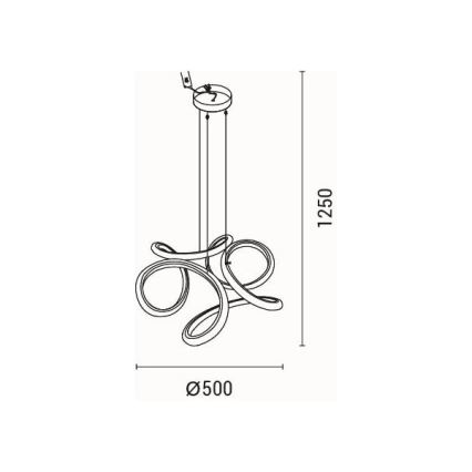 Candeeiro suspenso LED LED/24W/230V 3000K 50x120 cm