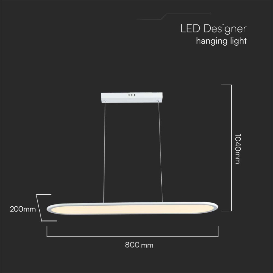 Candeeiro suspenso LED LED/24W/230V 3000K branco