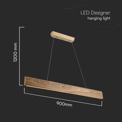 Candeeiro suspenso LED LED/24W/230V 3000K castanho