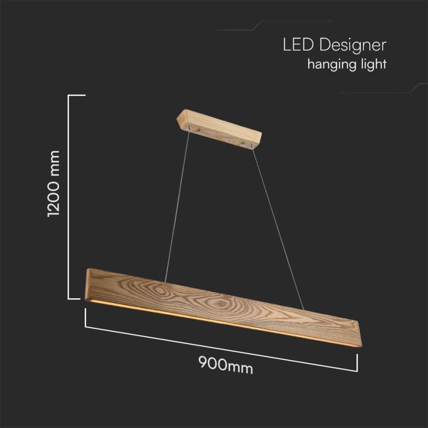 Candeeiro suspenso LED LED/24W/230V 3000K castanho