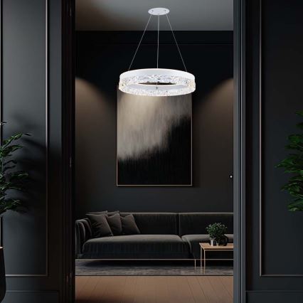 Candeeiro suspenso LED LED/25W/230V 3000K diâmetro 50 cm branco