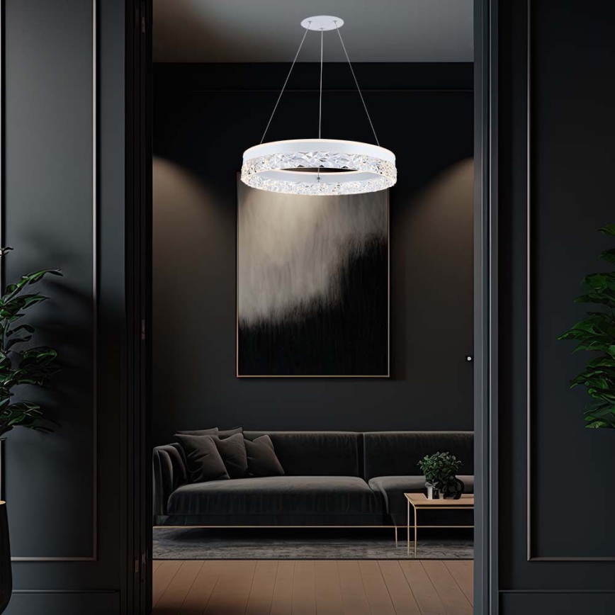 Candeeiro suspenso LED LED/25W/230V 3000K diâmetro 50 cm branco