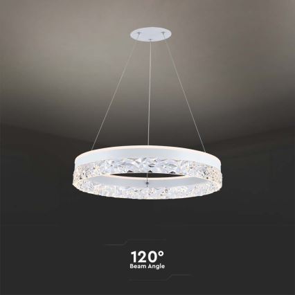 Candeeiro suspenso LED LED/25W/230V 3000K diâmetro 50 cm branco