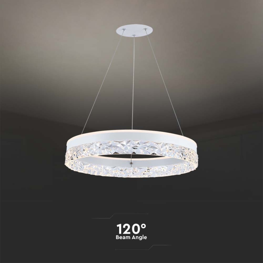 Candeeiro suspenso LED LED/25W/230V 3000K diâmetro 50 cm branco