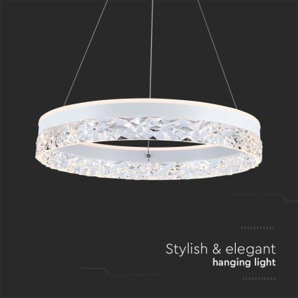 Candeeiro suspenso LED LED/25W/230V 3000K diâmetro 50 cm branco