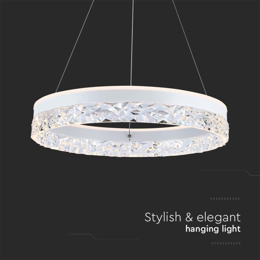 Candeeiro suspenso LED LED/25W/230V 3000K diâmetro 50 cm branco