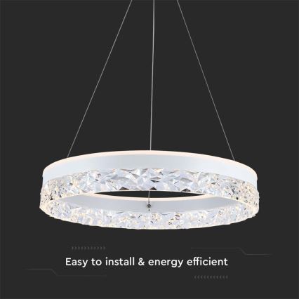 Candeeiro suspenso LED LED/25W/230V 3000K diâmetro 50 cm branco