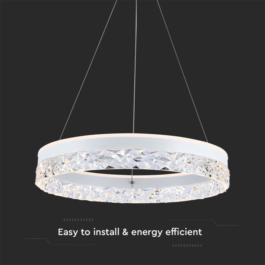 Candeeiro suspenso LED LED/25W/230V 3000K diâmetro 50 cm branco