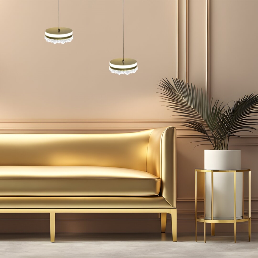 Candeeiro suspenso LED LED/25W/230V diâmetro 20 cm dourado