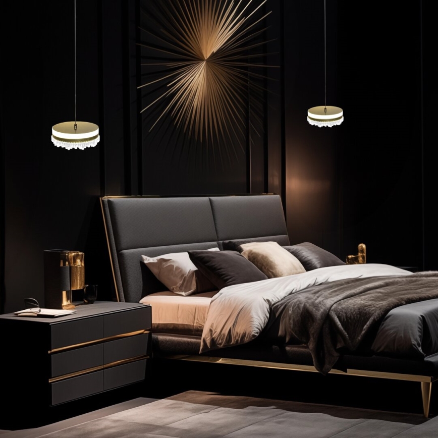 Candeeiro suspenso LED LED/25W/230V diâmetro 20 cm dourado