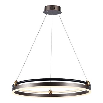 Candeeiro suspenso LED LED/30W/230V 3000K diâmetro 62 cm castanho