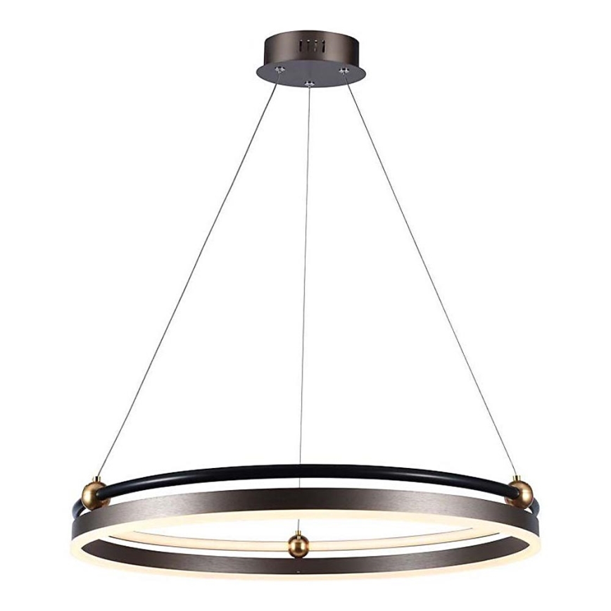 Candeeiro suspenso LED LED/30W/230V 3000K diâmetro 62 cm castanho