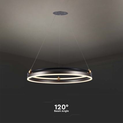 Candeeiro suspenso LED LED/30W/230V 3000K diâmetro 62 cm castanho