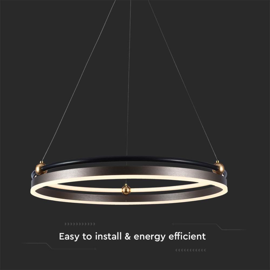Candeeiro suspenso LED LED/30W/230V 3000K diâmetro 62 cm castanho